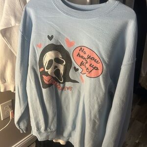 Source Unknown Light Blue Graphic Women's Sweater